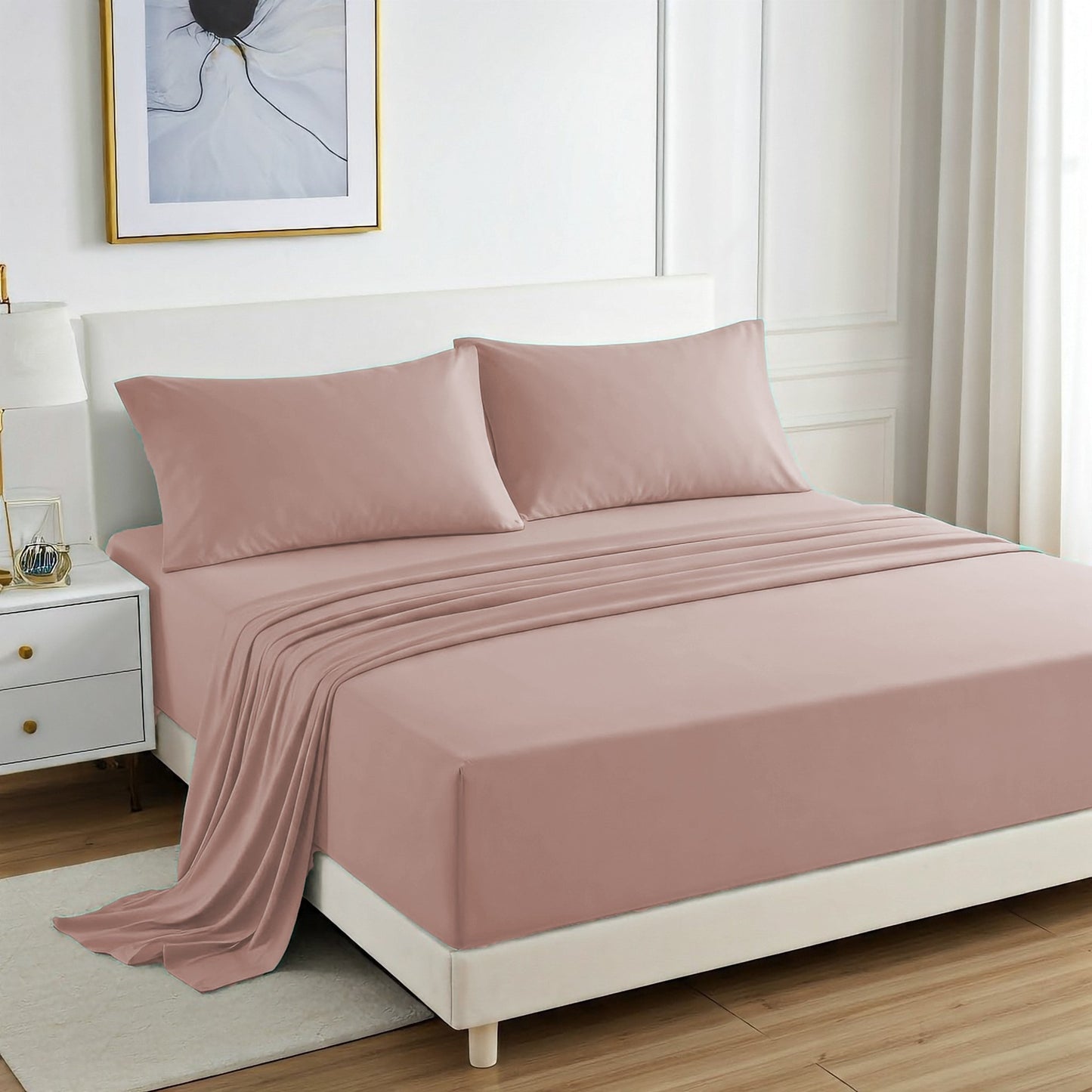 Erakloft TENCEL™ Lyocell Blush Pink Fitted Set - ErakLoft