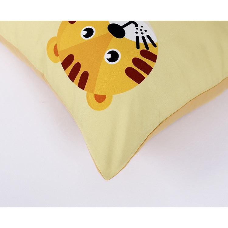 [SheetsMatters] Smiley Tiger Microfiber Bedsheets Set With Quilt Cover | Fitted Sheet | Single | Super Single | Queen | King Size - ErakLoft